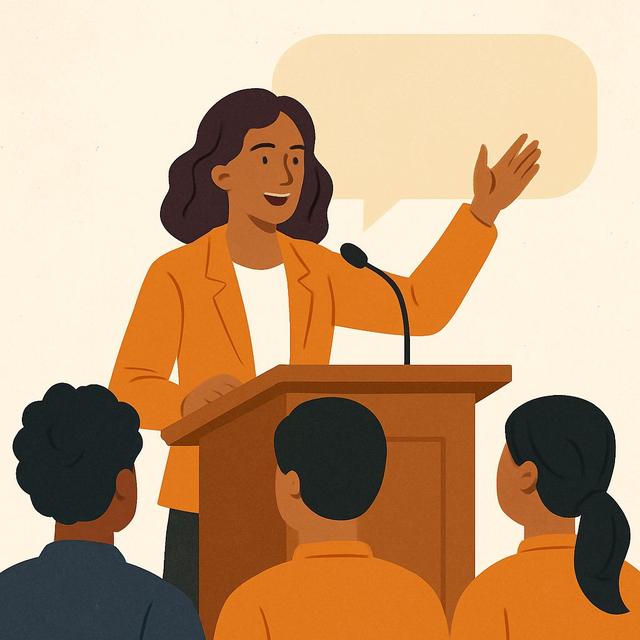 volunteer organizing a spiritual workshop with participants